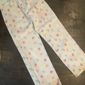 Rationalle White Denim Jazz Flame Jeans XS
